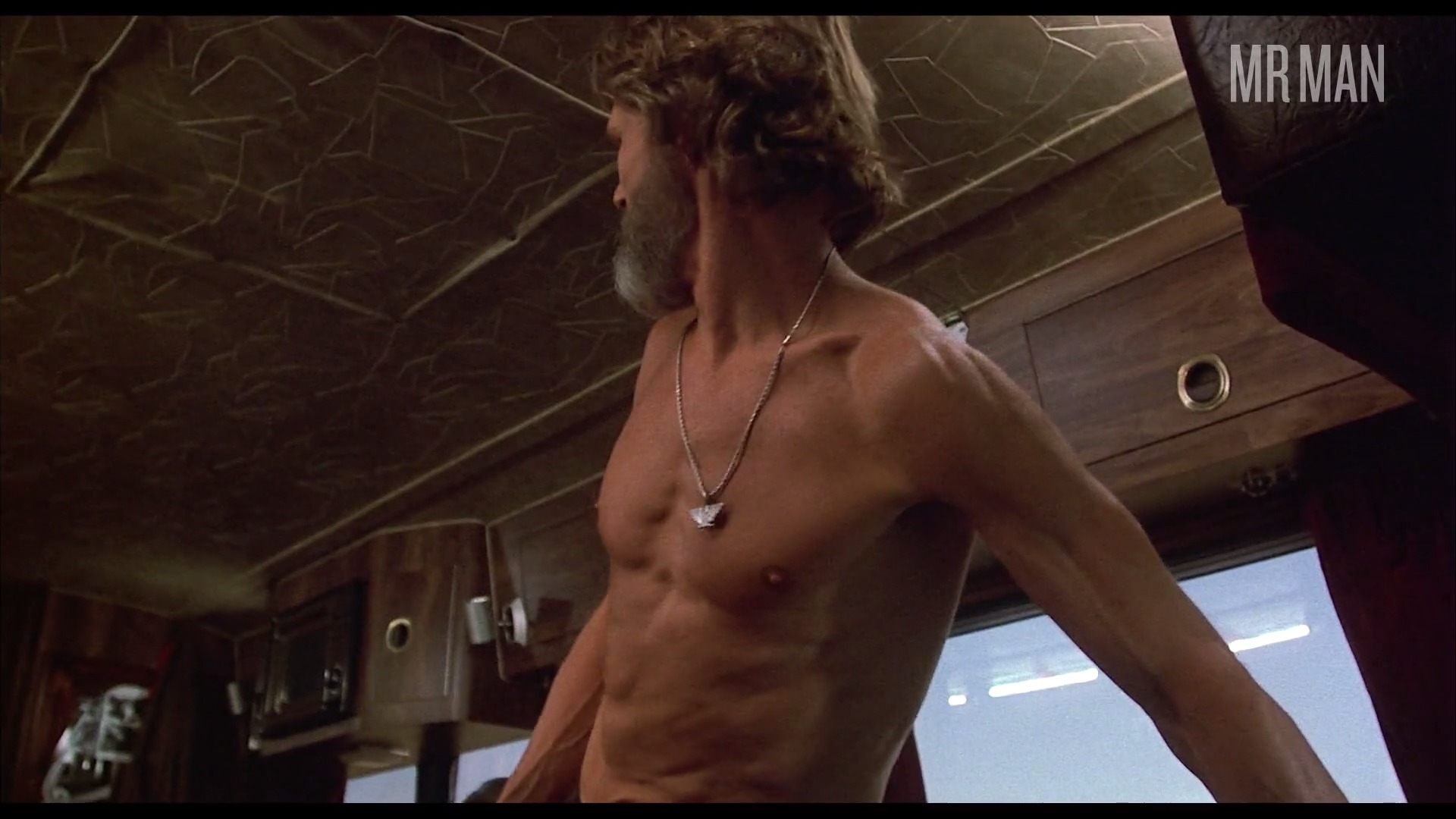 Kris Kristofferson is skintastic in this sexy scene! mustache. tour bus. 